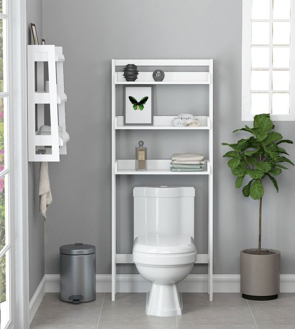 bathroom stand alone shelves