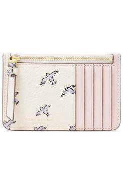 Tory Burch Printed Textured-Leather Cardholder