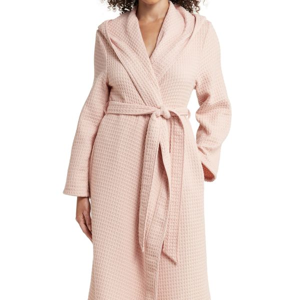 Nordstrom Hooded Long Cotton Waffle Robe