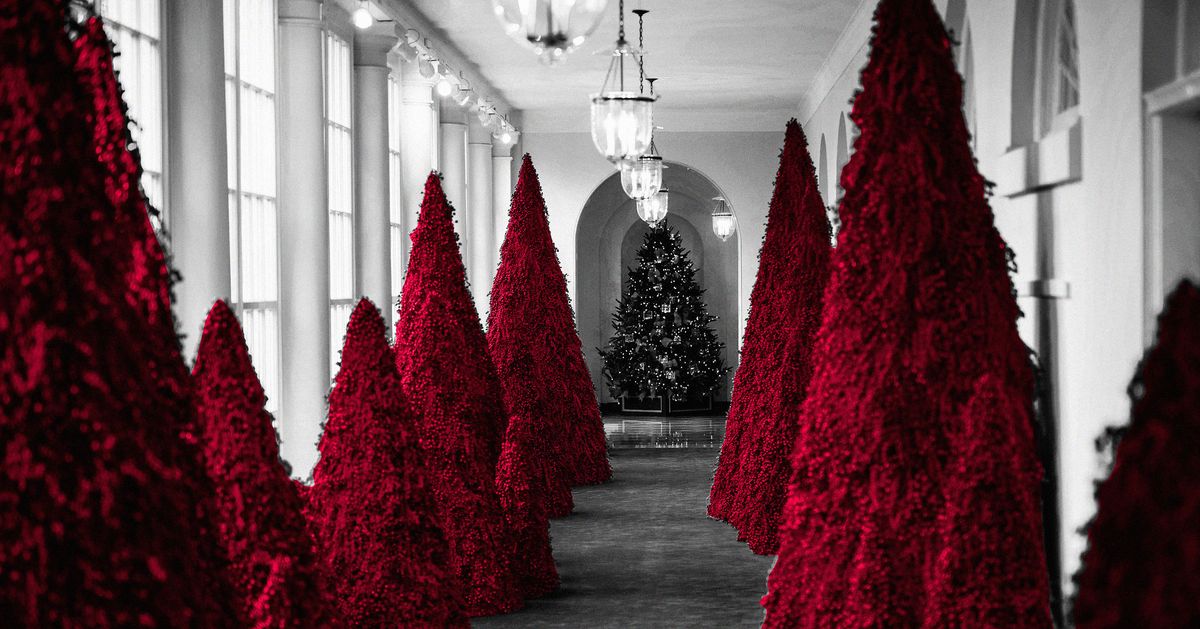 searching for meaning in melania trump's red christmas trees