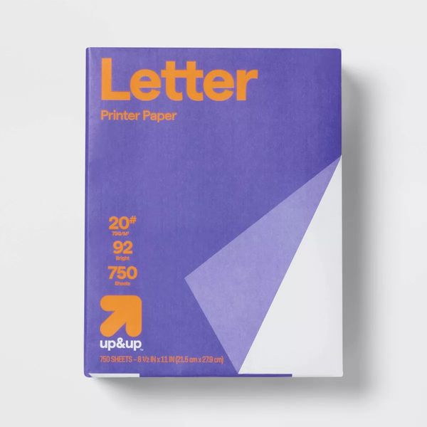 Up&Up 750 Sheets Letter Printer Paper White