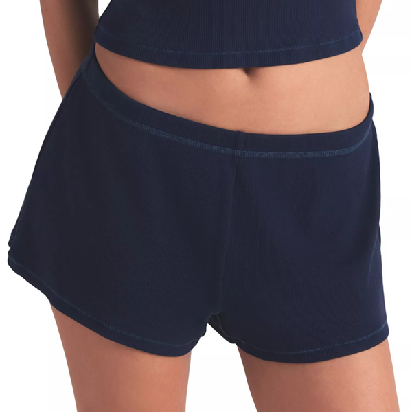 Skims Stretch Cotton Rib Loose Shorts