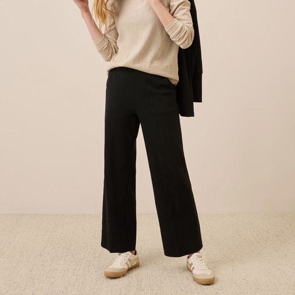 Pact Organic Cotton Airplane Pintuck Wide Leg Pant