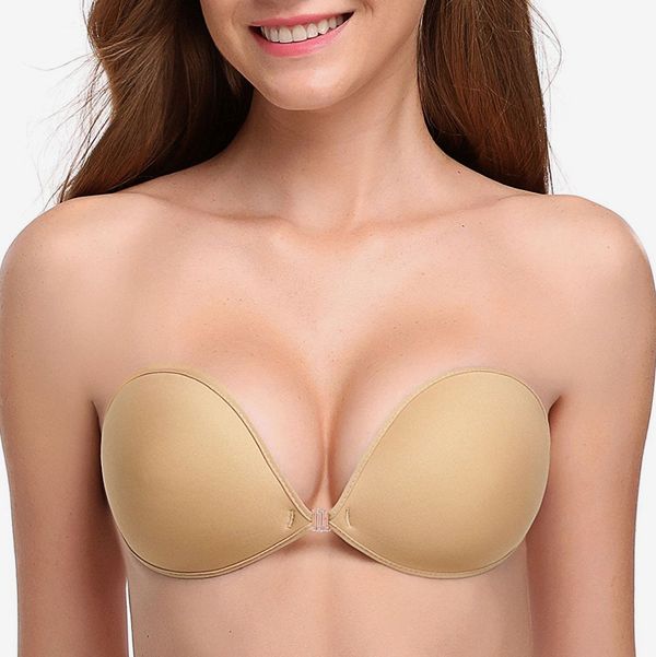 Strapless Bras for Women, Best Front Buckle Strapless Push Up Bras,  Strapless Backless Bra Adhesive Invisible Lift up Bra