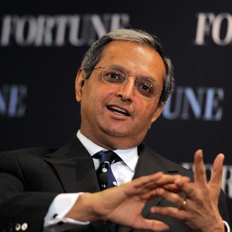 NEW YORK, NY - OCTOBER 12: CEO of Citigroup Vikram Pandit speaks during the FORTUNE Breakfast & Conversation with Vikram Pandit, CEO, Citigroup at TIME Building on October 12, 2011 in New York City. (Photo by Jemal Countess/Getty Images for TIME Inc.)