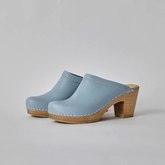 No.6 Old School High Heel Clogs - Light Blue