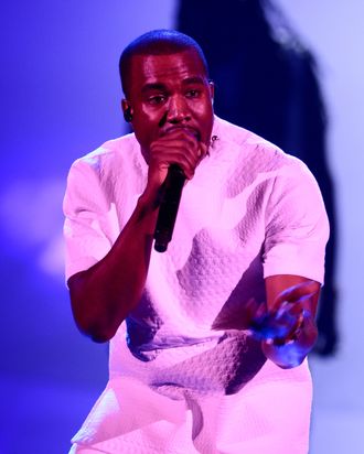 LOS ANGELES, CA - JULY 01: Recording artist Kanye West performs onstage during the 2012 BET Awards at The Shrine Auditorium on July 1, 2012 in Los Angeles, California. (Photo by Michael Buckner/Getty Images For BET)