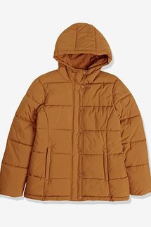 Amazon Essentials heavyweight long-sleeved buffer coat with hood and full zipper