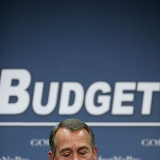 Speaker of the House John Boehner (R-OH) talks to reporters after a House GOP Conference meeting at the U.S. Captiol January 22, 2013 in Washington, DC. Although many Republican House members are divided over tomorrow's important vote that would put off the debt limit by several months, Boehner and his leadership team believe they have the support to pass the extension.