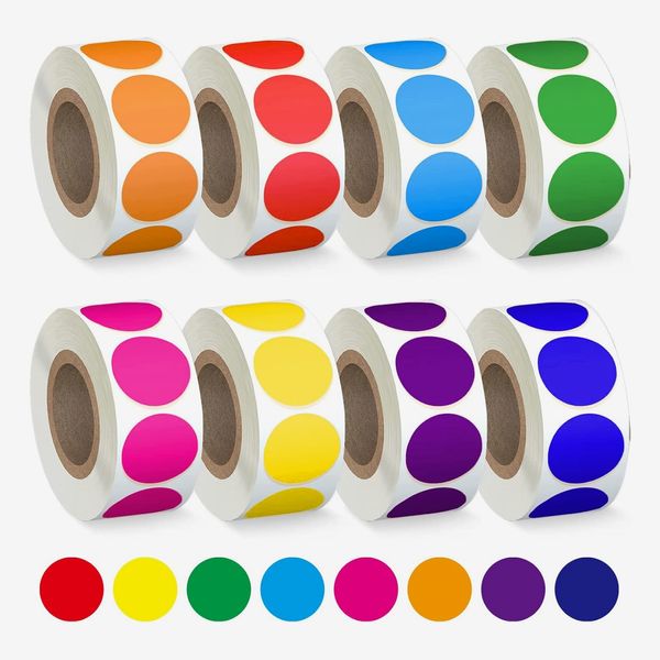 4,000 Pieces 3/4-Inch Colored Dot Stickers Circle Color Coding Labels