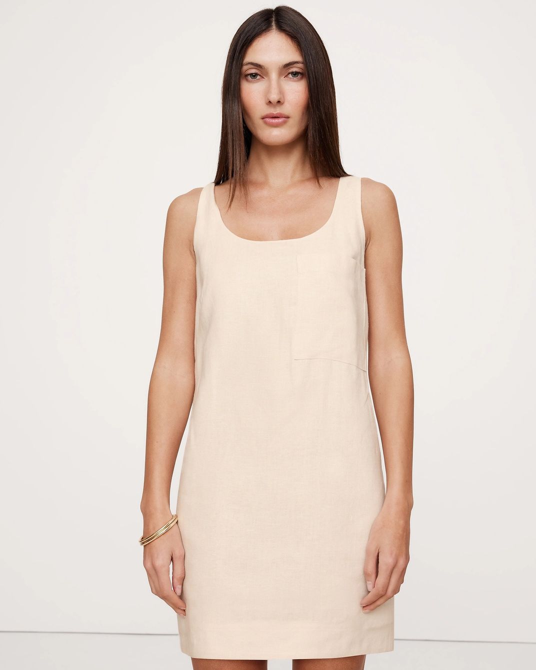 knee length dresses for ladies Mary Floral Square Neck Sleeveless Short Strap Dress in Linen Blend –  fbrq.com