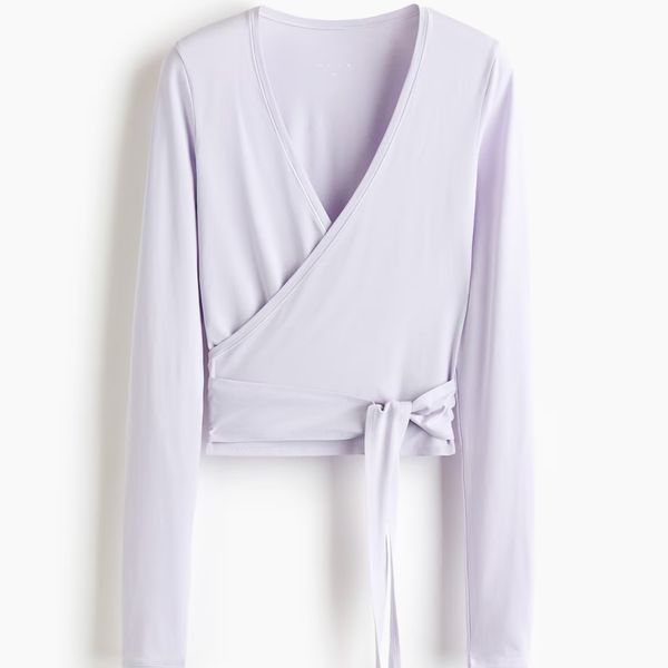 H&M Sports Wrap Top In Modal