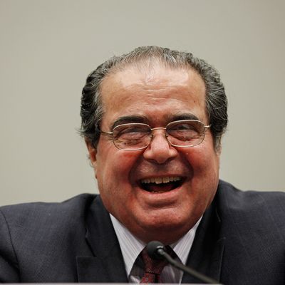 U.S. Supreme Court Associate Justice Antonin Scalia testifies before the House Judiciary Committee's Commercial and Administrative Law Subcommittee on Capitol Hill May 20, 2010 in Washington, DC. Scalia and fellow Associate Justice Stephen Breyer testified to the subcommittee about the Administrative Conference of the United States.