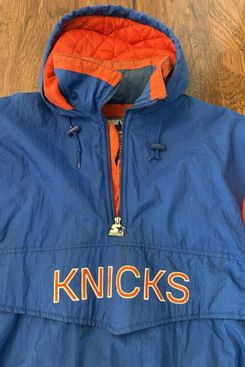 1990s Starter New York Knicks NBA Basketball Pullover Hooded Jacket. XL.
