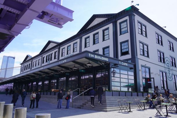The restored Tin Building, Pier 17, New York City, United States