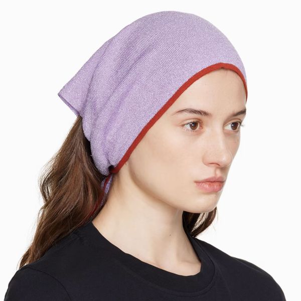 JACQUEMUS Purple Le Raphia 'Le Foulard Brilho' Bandana