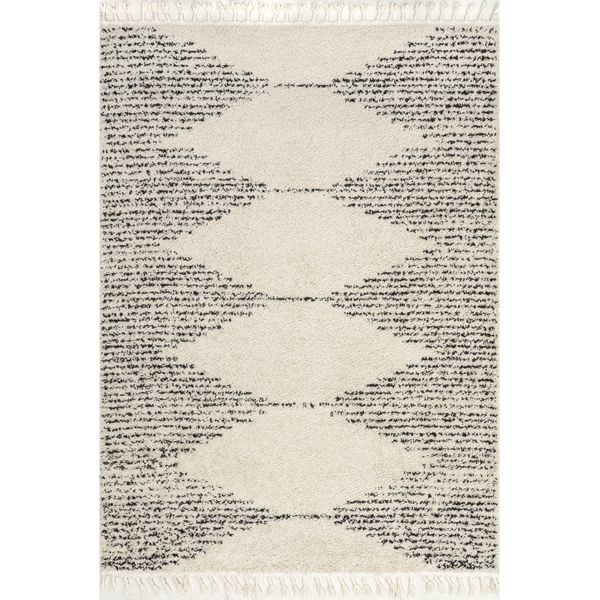 AllModern Reserve Moroccan Shag Area Rug in Off-White