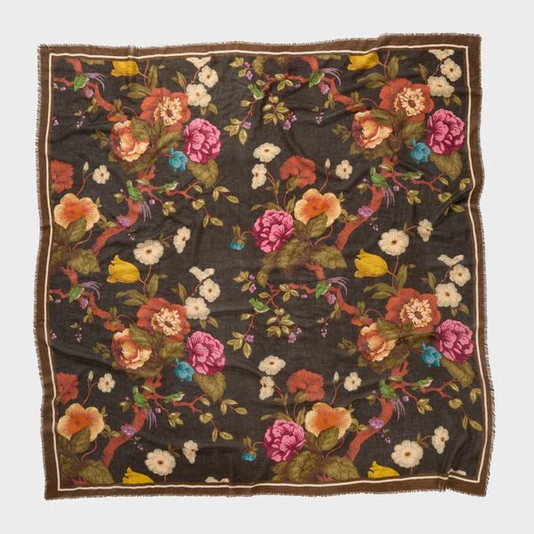 Tuckernuck Baroque Floral Silk Cashmere Blend Large Scarf