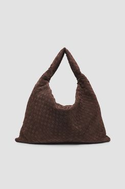 Bottega Veneta Large Hop Intrecciato Suede Hobo Bag