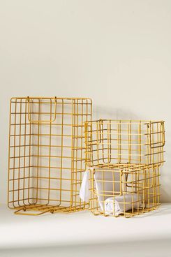 Anthropologie Wire Basket Crates