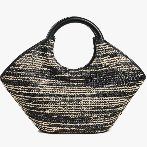 Two-tone Cabassa raffia tote bag from Hereu