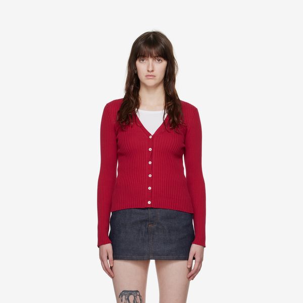 A.P.C. Red Katie Holmes Edition Ambre Cardigan