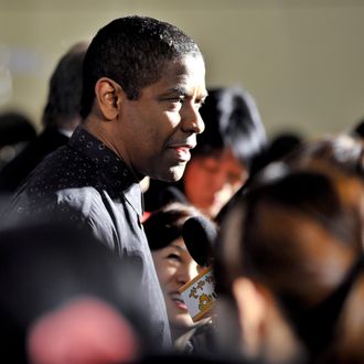 Actor Denzel Washington is interviewed by the media at the 'Flight' Japan Premiere at Marunouchi Piccadilly on February 21, 2013 in Tokyo, Japan. The film will open on March 1 in Japan. 
