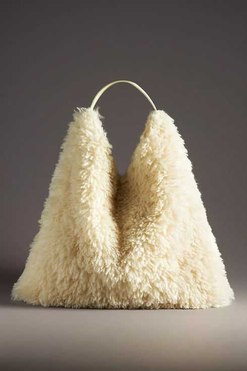 Anthropologie Oversized Shaggy Slouchy Bag