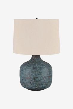 Signature Design by Ashley - Malthace Metal Table Lamp - Hammered Metal - Patina Blue