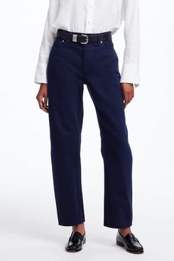 Madewell The Darted Barrel-Leg Jean in Garment-Dyed Denim