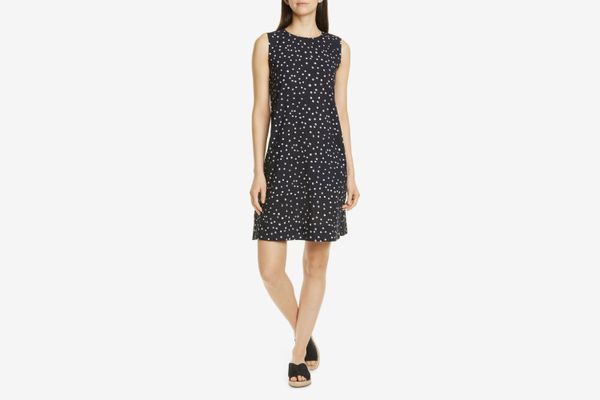 Eileen Fisher Dot Print Organic Cotton Shift Dress