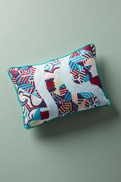Parallel Embroidered Pillow