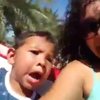 Funny kid screaming on roller coaster video