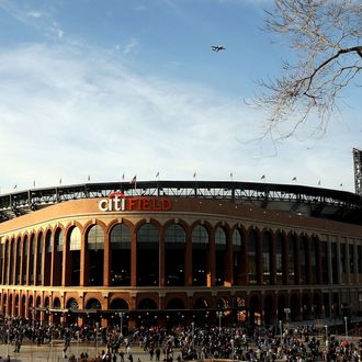 An exterior view of Citi Field before the New York Mets played the San Diego Padres on April 15, 2009 in the Flushing neighborhood of the Queens borough of New York City.