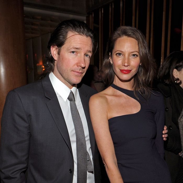 Edward Burns and Christy Turlington attend the after party for the Cinema Society & People StyleWatch with Grey Goose screening of 