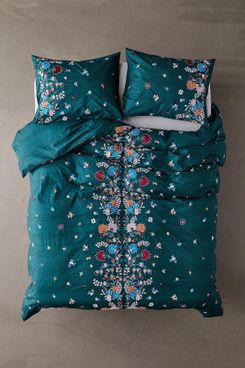 Embroidered Floral Double Duvet Cover
