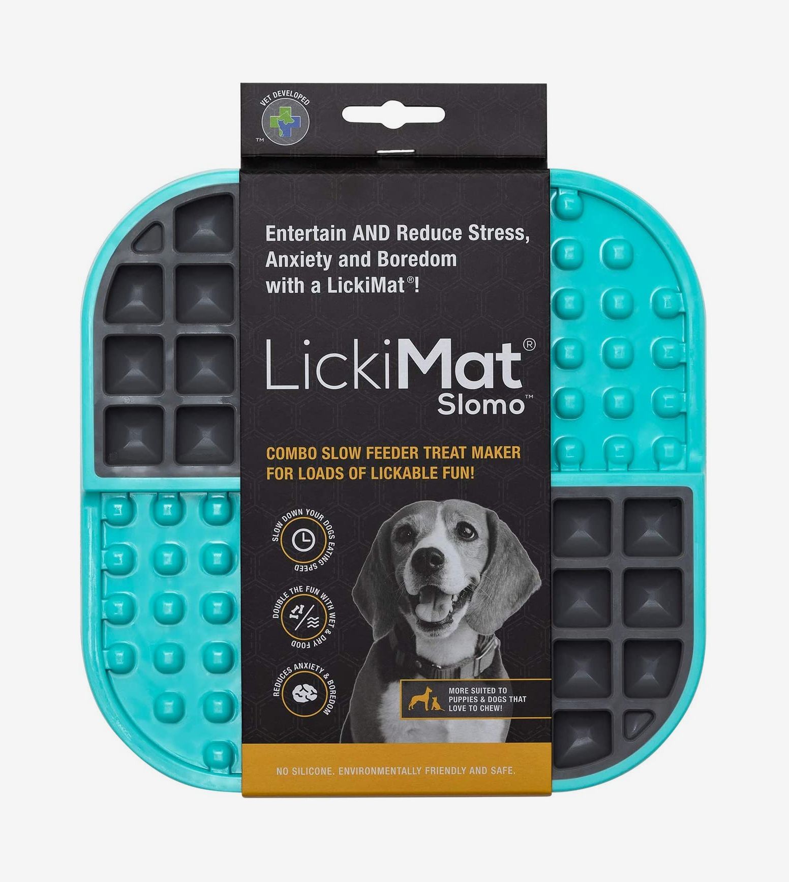 Puzzle Lick Bowl / An Universal Dog Feeding Solution (Wheat-Yellow)