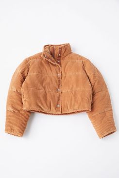 Urban Outfitters Lucy Corduroy Cropped Puffer Jacket