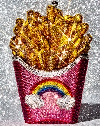 Crystal Sparkly French Fries Clutch Purse