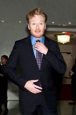 WASHINGTON, DC - OCTOBER 23: Conan O'Brien poses for photos on the red carpet during the 14th Annual Mark Twain Prize for American Humor at the John F. Kennedy Center for the Performing Arts on October 23, 2011 in Washington, DC. (Photo by Kris Connor/Getty Images)