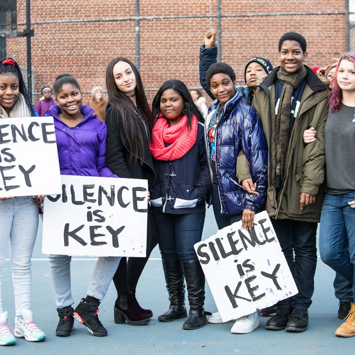 Students at the Arts and Letters school in Brooklyn staged a slient protest and walkout of their classes. Arts and Letters is a K-8 public school on ALdelphi Street in Brooklyn, NY.
reporter :Tim Murphy, timmurphynycwriter@gmail.com