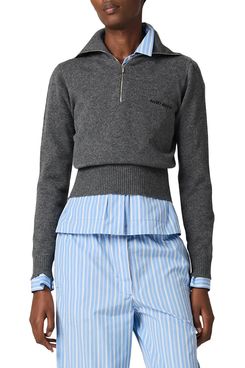 Miu Miu Cashmere Half-Zipper Sweater