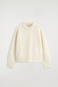 Cos Rounded Wool Crew-Neck Sweater