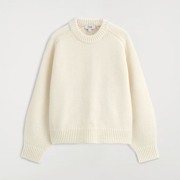 Cos Rounded Wool Crew-Neck Sweater