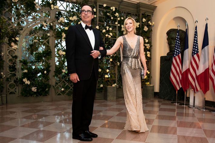 Treasury Secretary Steven Mnuchin and Louise Linton.