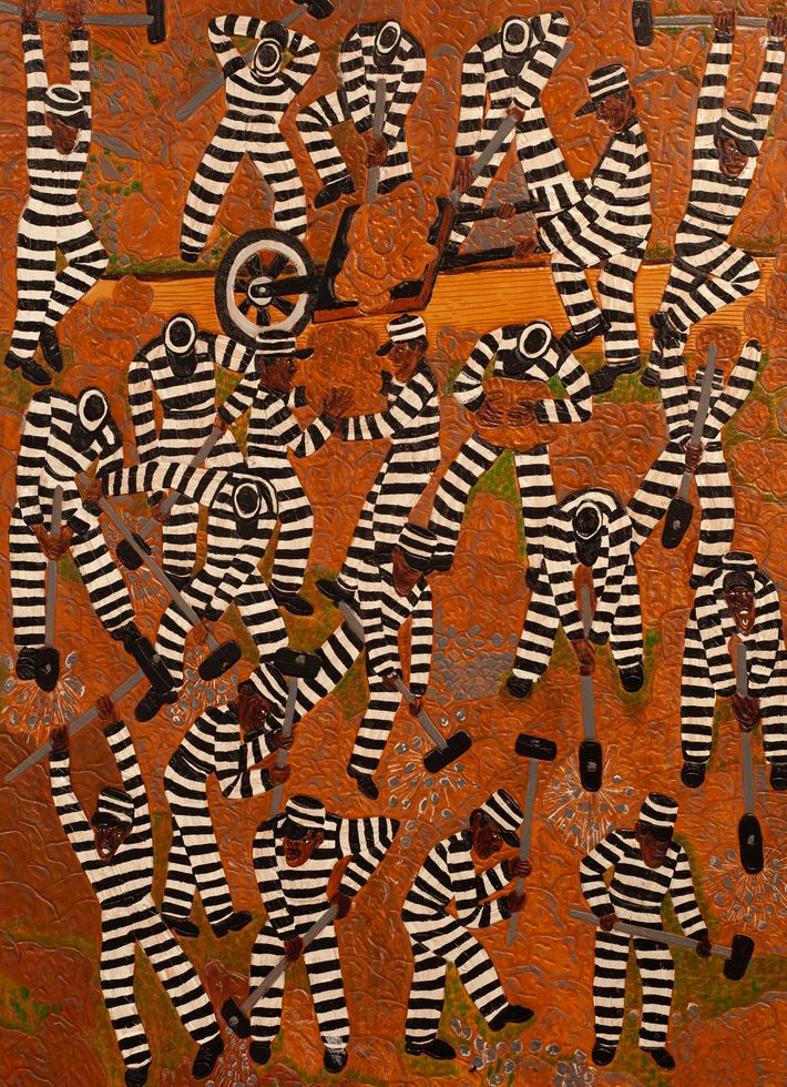 Winfred Rembert, Cracking Rocks, 2011.