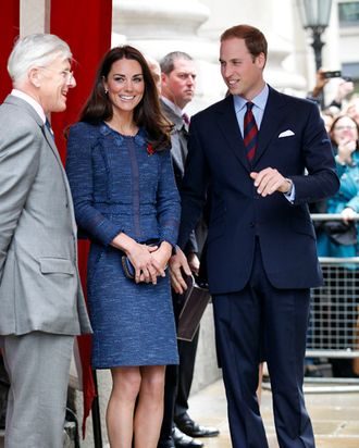 LONDON, UNITED KINGDOM - APRIL 26: Prince William, Duke of Cambridge and Catherine, Duchess of Cambridge leave after attending a Reception For The Scott-Amundsen Centenary Race at Goldsmiths' Hall on April 26, 2012 in London, England. (Photo by Neil Mockford/FilmMagic)