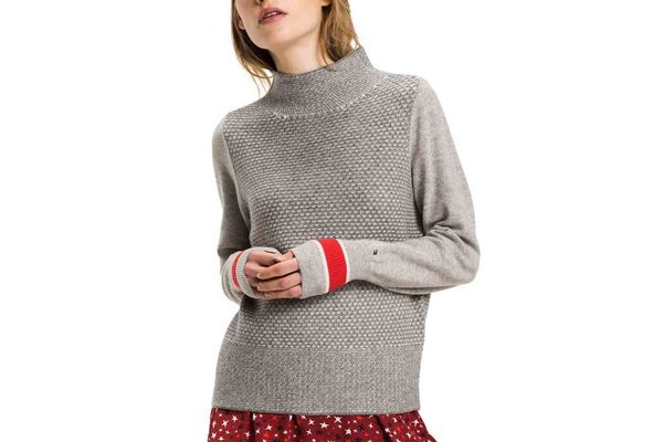Tommy Hilfiger Wool Cashmere Mock-Neck Sweater