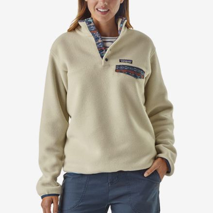 cream patagonia womens snap t fleece - strategist rei winter sale