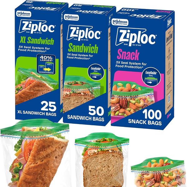 Ziploc Sandwich and Snack Bags Combo - 175 Count